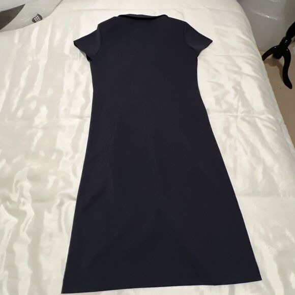 Dice Kayek Button Down Shirt Dress VINTAGE Korea Navy Blue Classic 18” pit-pit - Picture 4 of 6